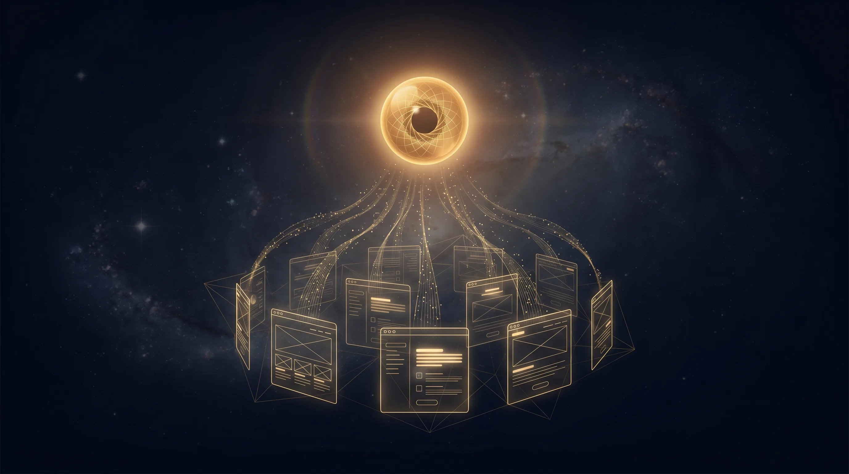 Google I/O 2026 stage with Gemini AI Mode interface and connected business listings being surfaced by AI agents