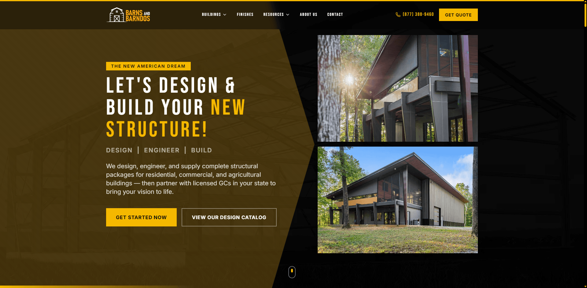 Barns & Barndos website screenshot