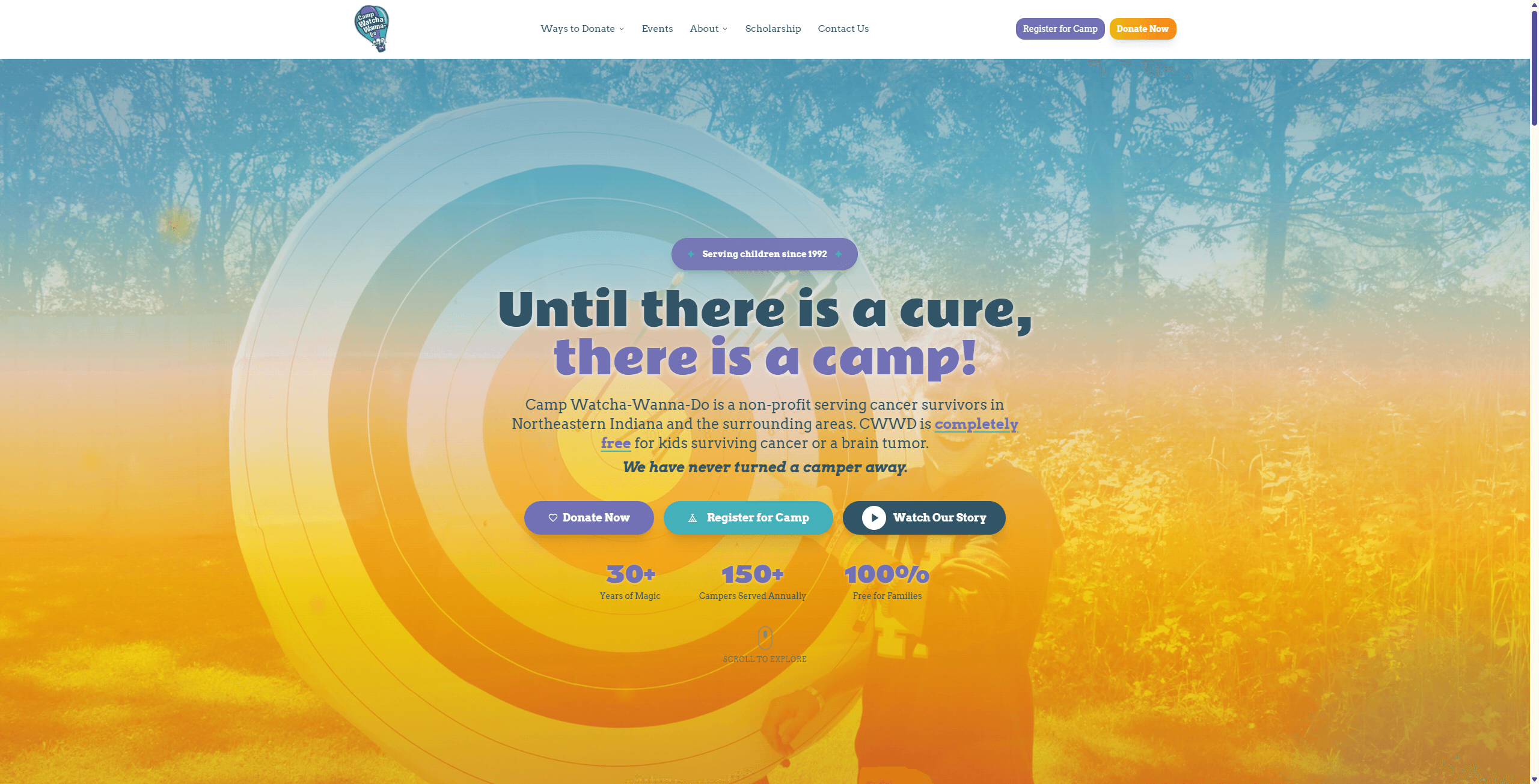 Camp Watcha Wanna-Do website screenshot