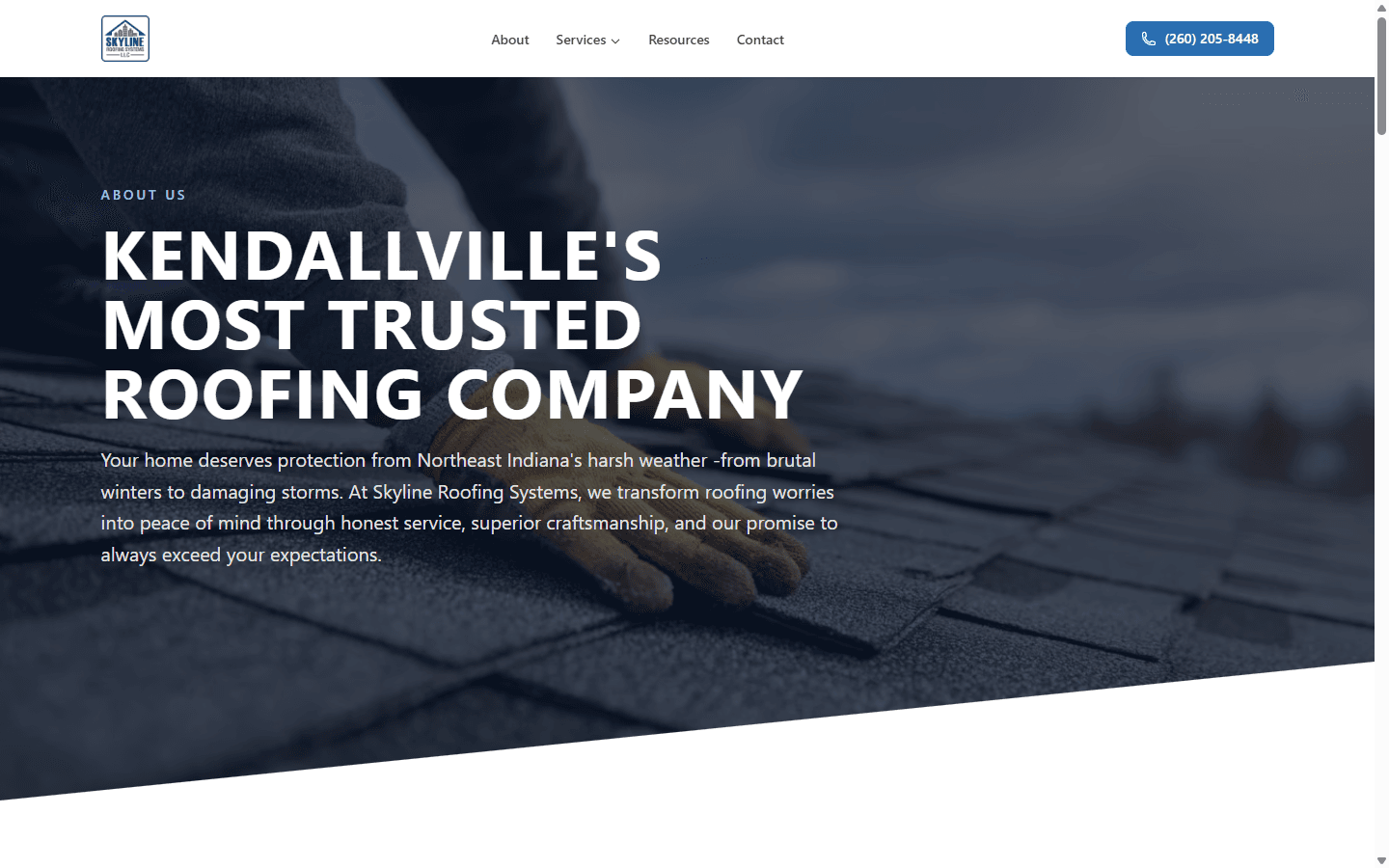Skyline Roofing about page - Kendallville's most trusted roofing company
