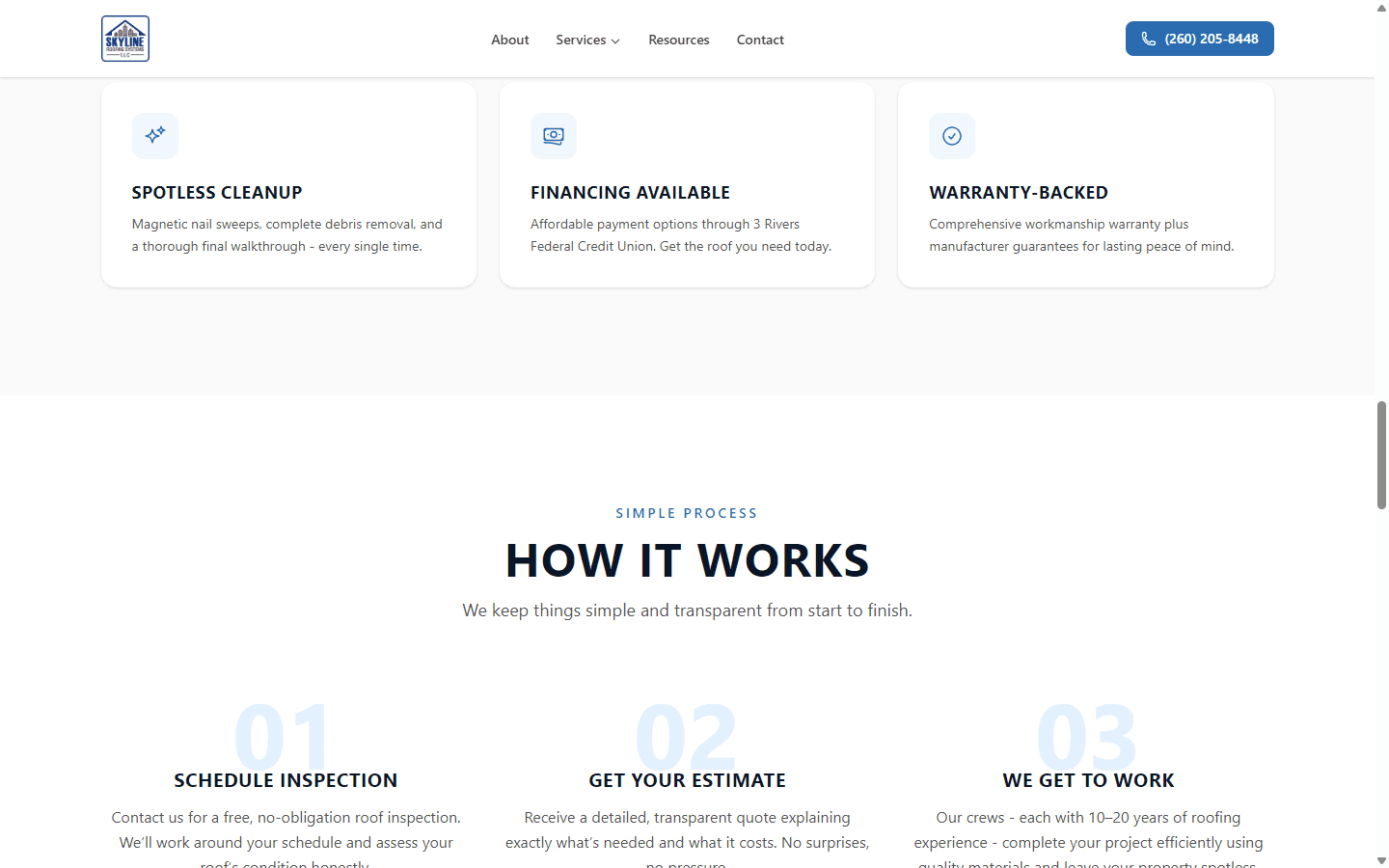 Skyline Roofing difference features and how it works process steps