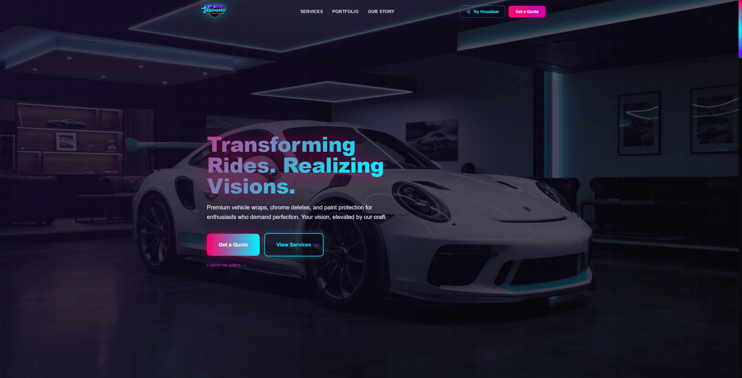 Visionary Auto Restyling website screenshot